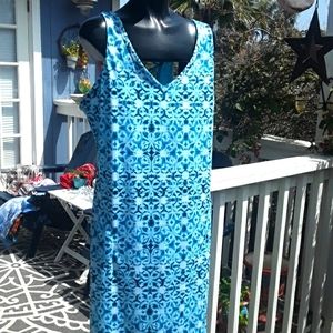 Summer knit top or dress with built-in bra great for exercise or swimwear